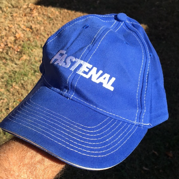 Blue Fastenal promotional hat full 6 panel with adjustable Velcro back strap - Picture 10 of 12